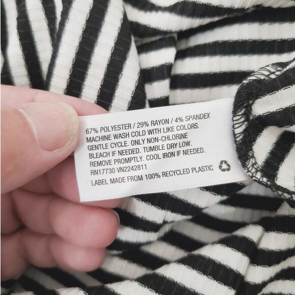 Mossimo Halter Black and White Striped Sleeveless Stretch Midi Dress Size XS NWT - Picture 10 of 11